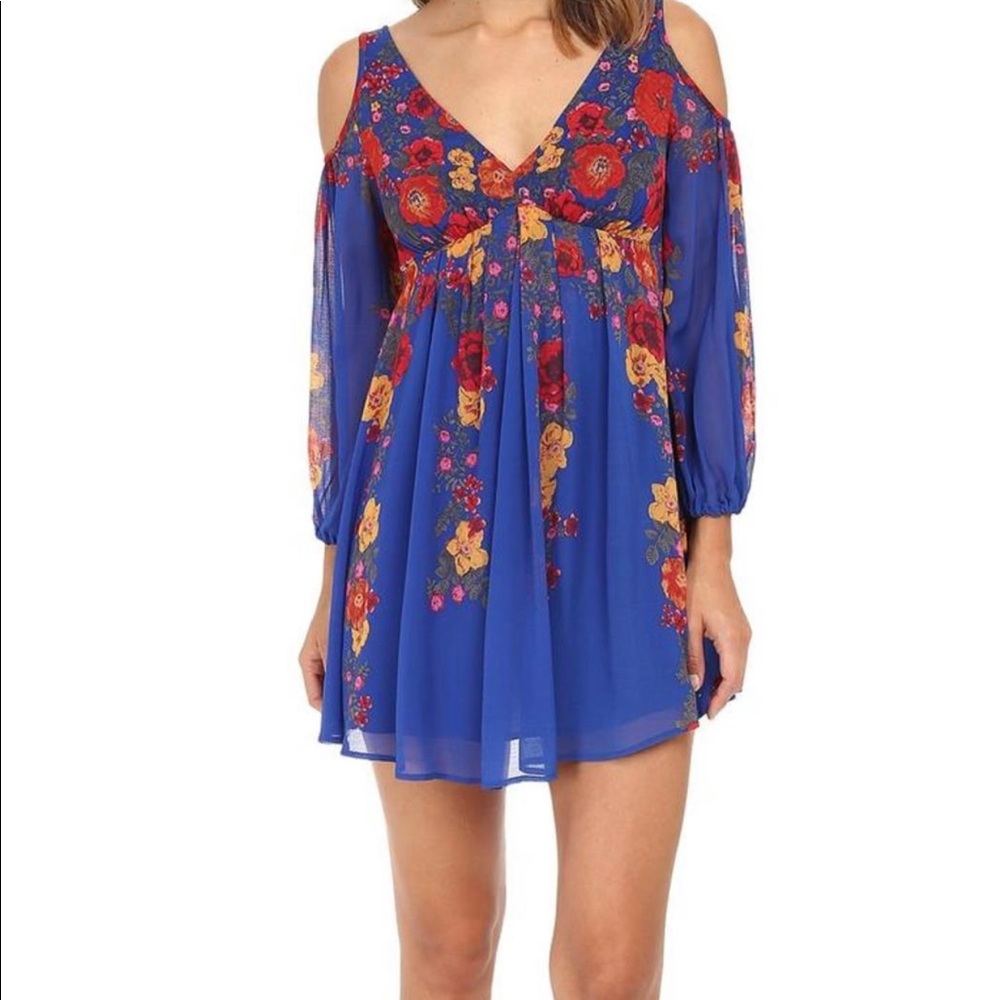 Free People | Penny Lover Mini Dress Cobalt Combo M - Picture 2 of 13